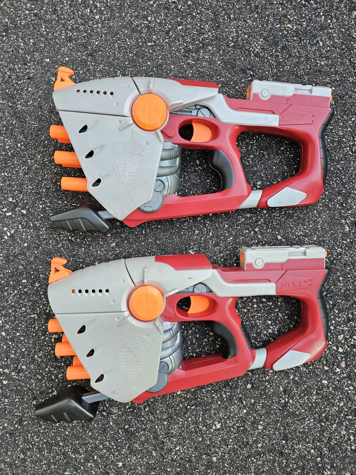 Nerf N-Strike Hornet AS-6 Blaster Dart Gun Red RARE Discontinued LOT of 2 6-shot