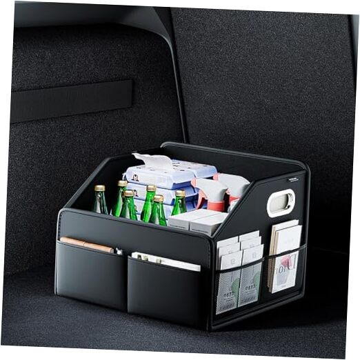 Leather Car Trunk Storage Box 22.5L - Multifunctional Organizer