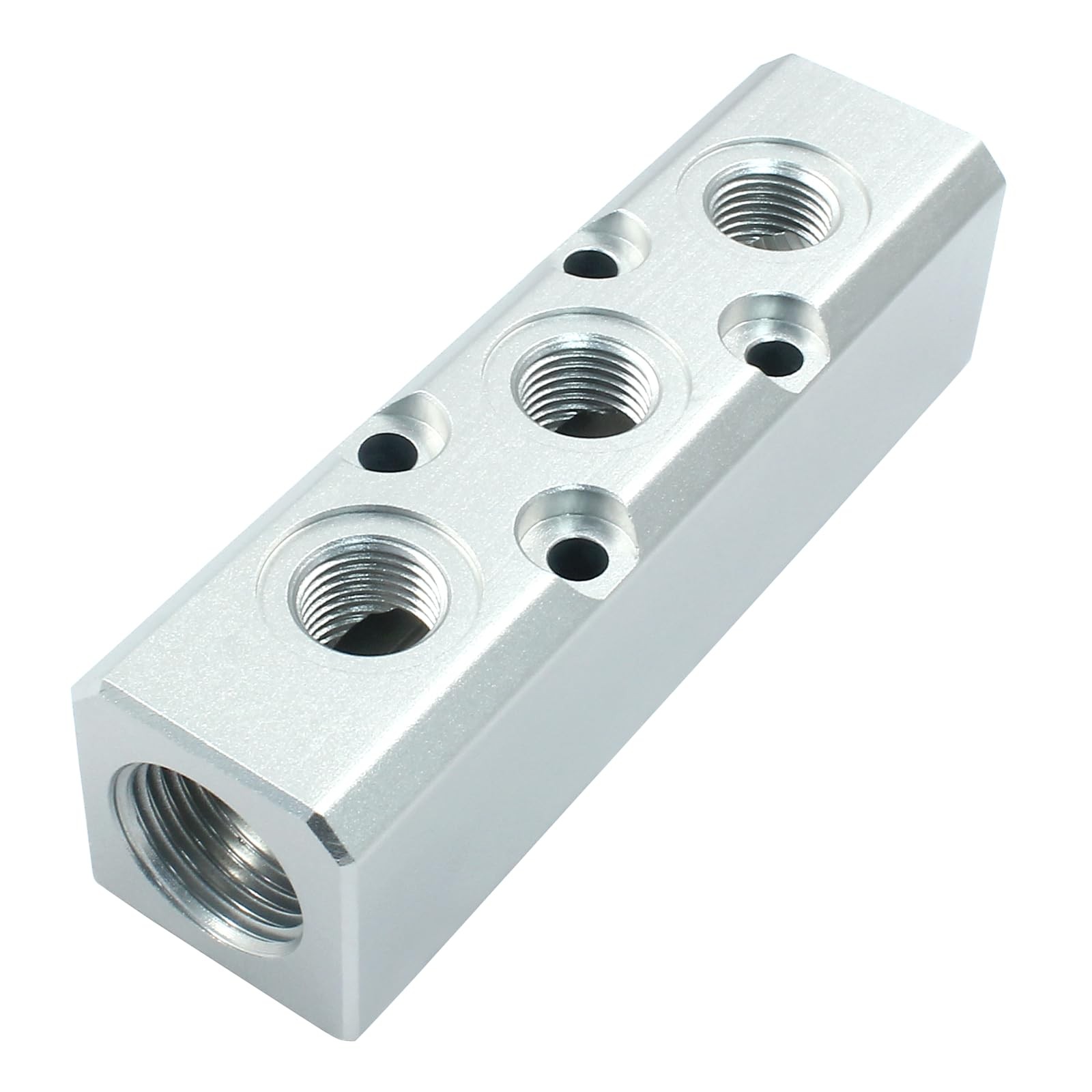 Litoexpe 3 Way Pneumatic Manifold Air Distribution 3 5 Port, Silver