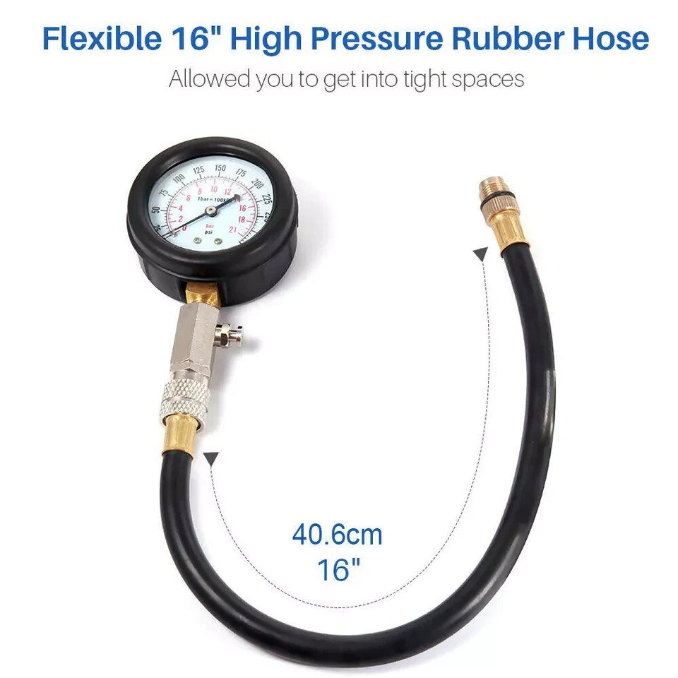 Gas Engine Cylinder Compression Tester Gauge Diagnostic Testing Tool Motorcycle