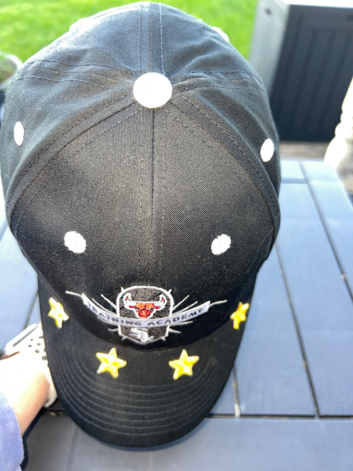 Chicago Bulls/White Sox Black Training Academy Black Hat Cap w 4 Stars Hook Loop