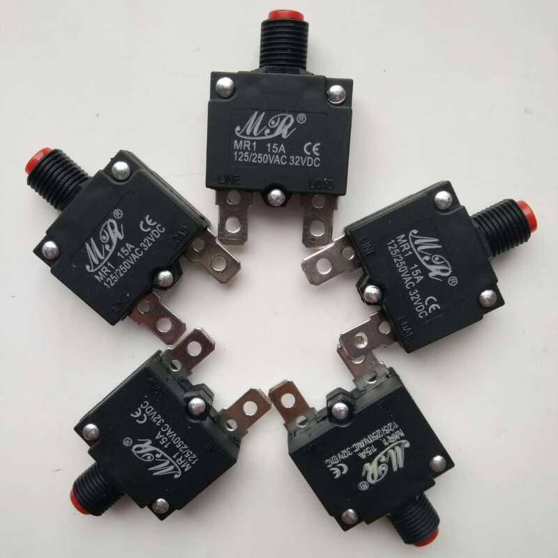 AC 125/250V 15A SPST circuit breaker thermal overload protector red 5 Sets
