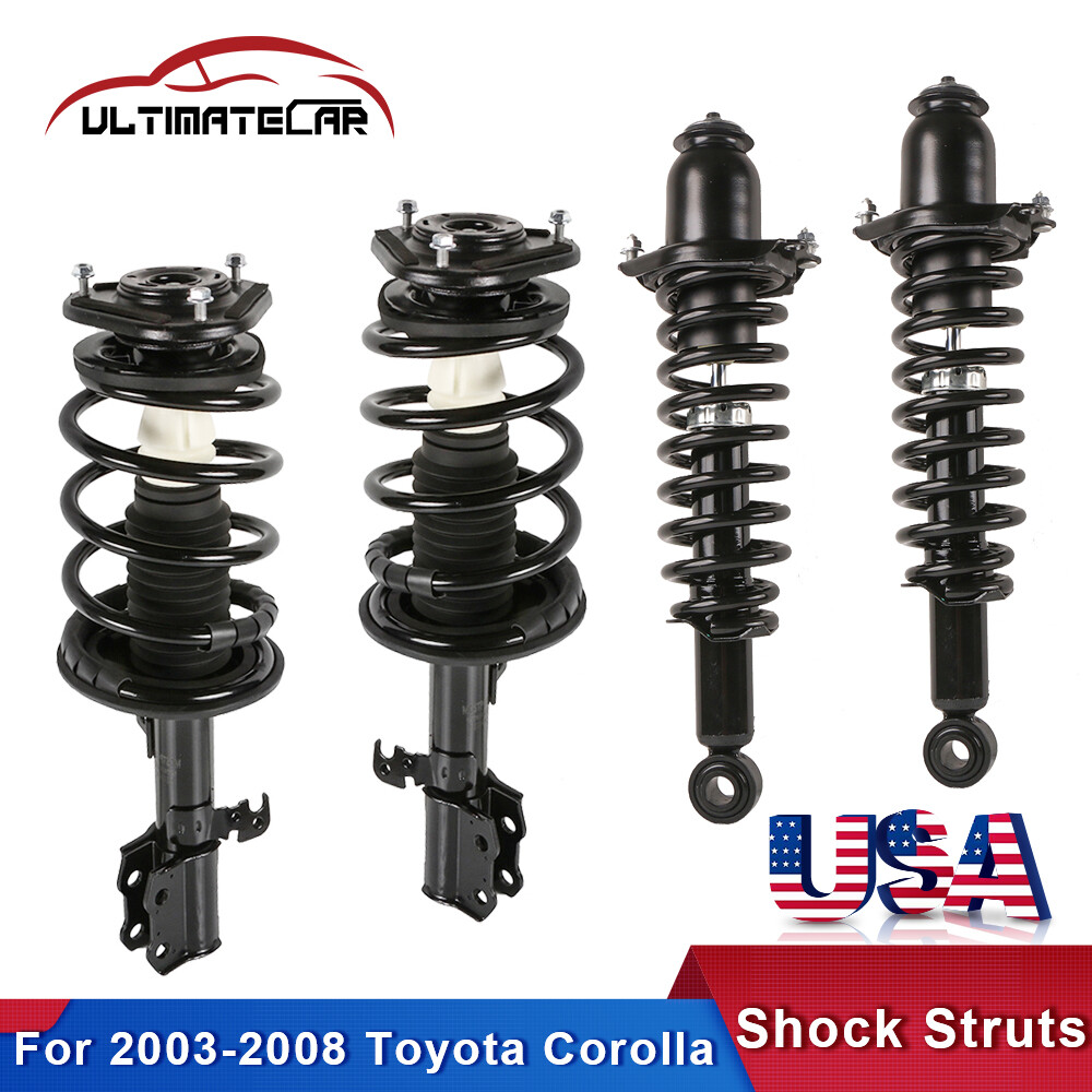 Set 4 Complete Shock Struts W/ Coil Spring For 2003-08 Toyota Corolla Front+Rear