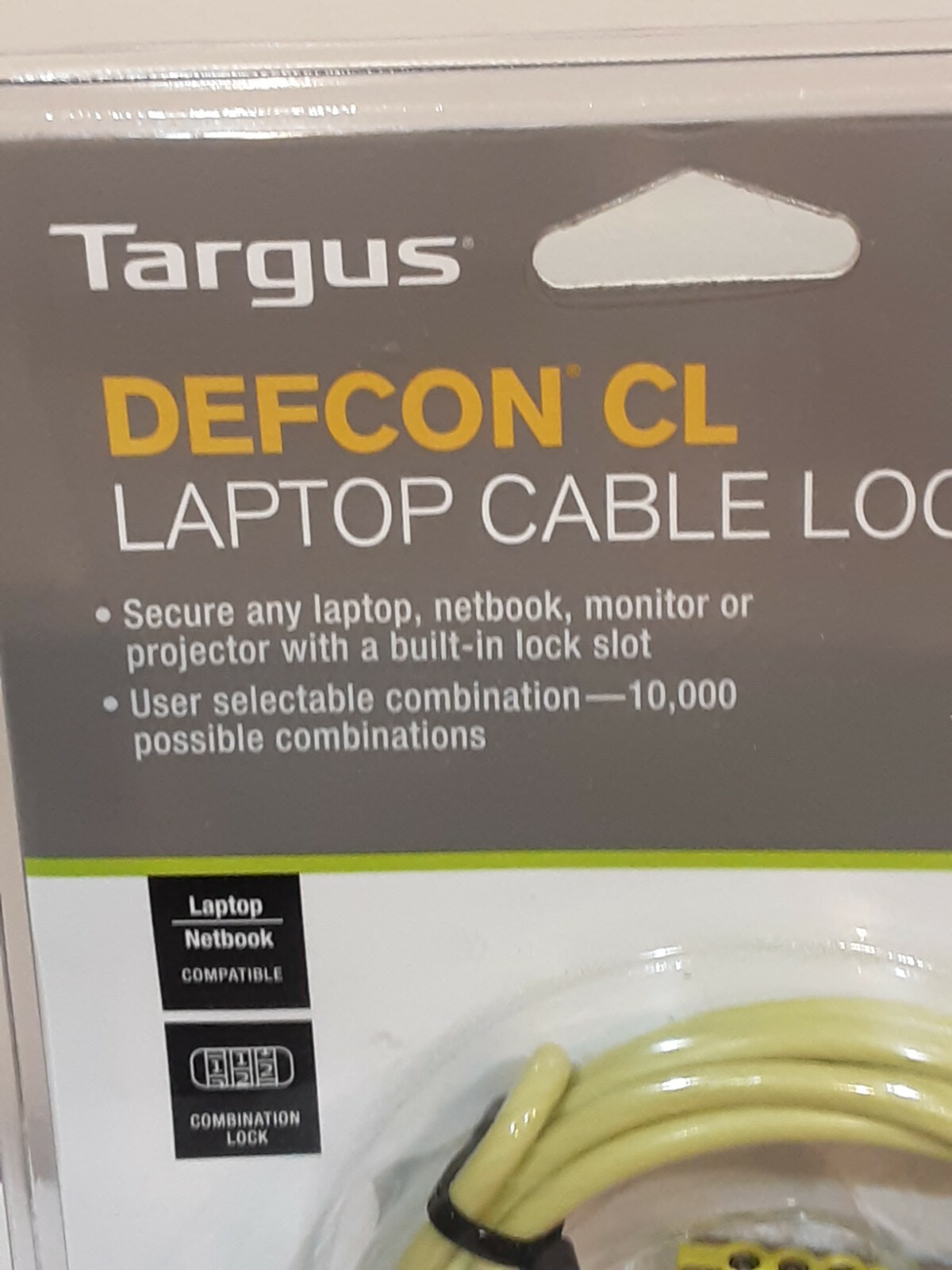 TARGUS DEFCON CL LAPTOP COMBINATION CABLE LOCK NEW