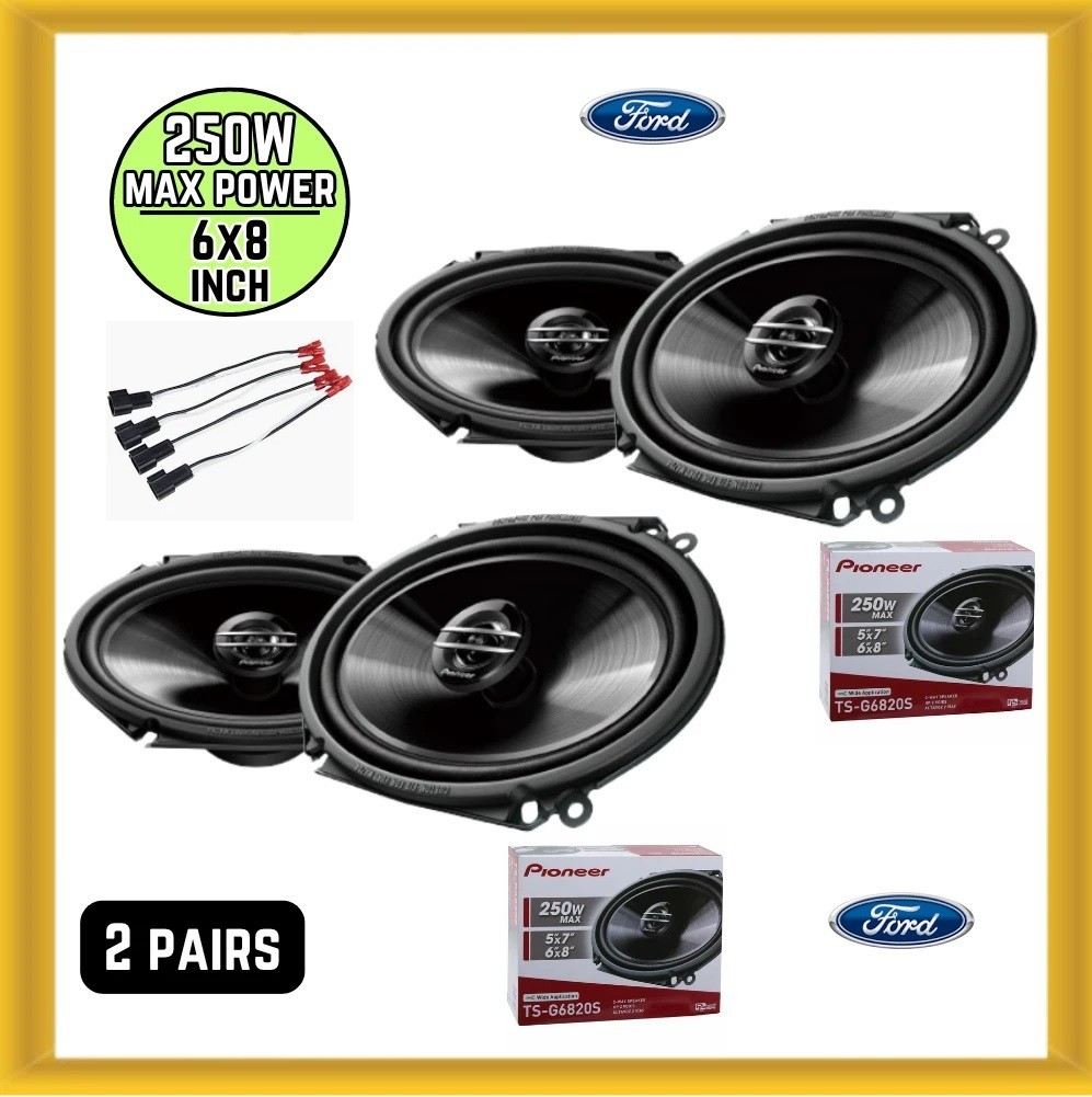 For 1999-14 Ford F-150 Pioneer 6x8” (5x7") 250W Front & Rear Car Speaker Upgrade