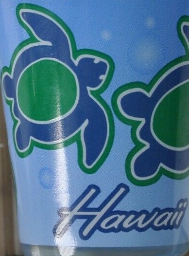 Hawaii Souvenir Shot Glass Island Group China Turtle Blue Ocean Bubbles 2.5"