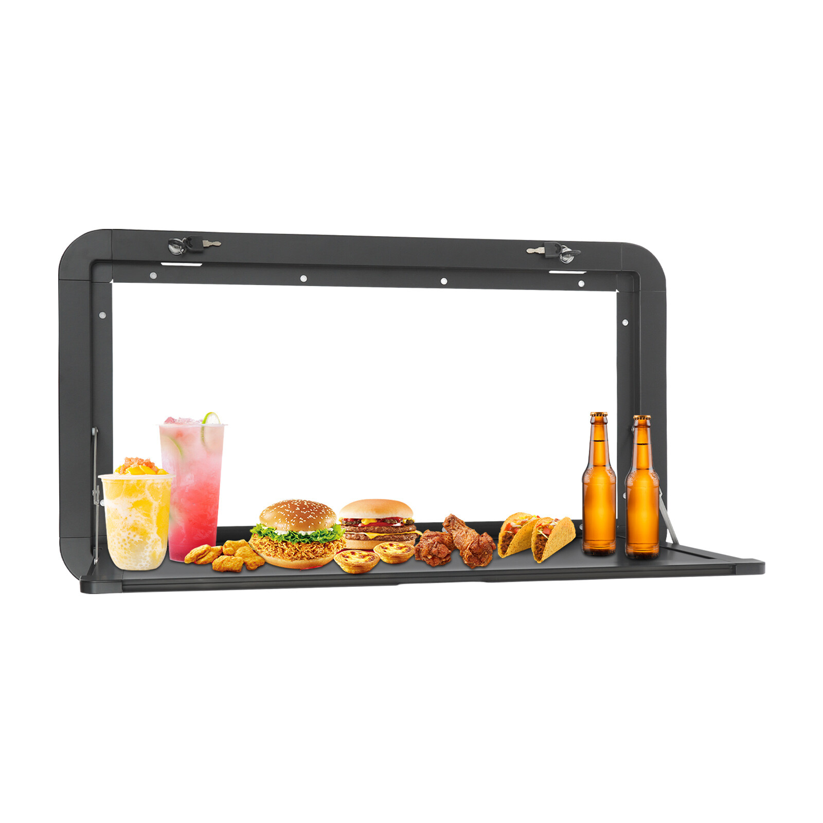 Wall Mount RV Caravan Picnic Folding Table 800 x 450mm Campervan Outside Table