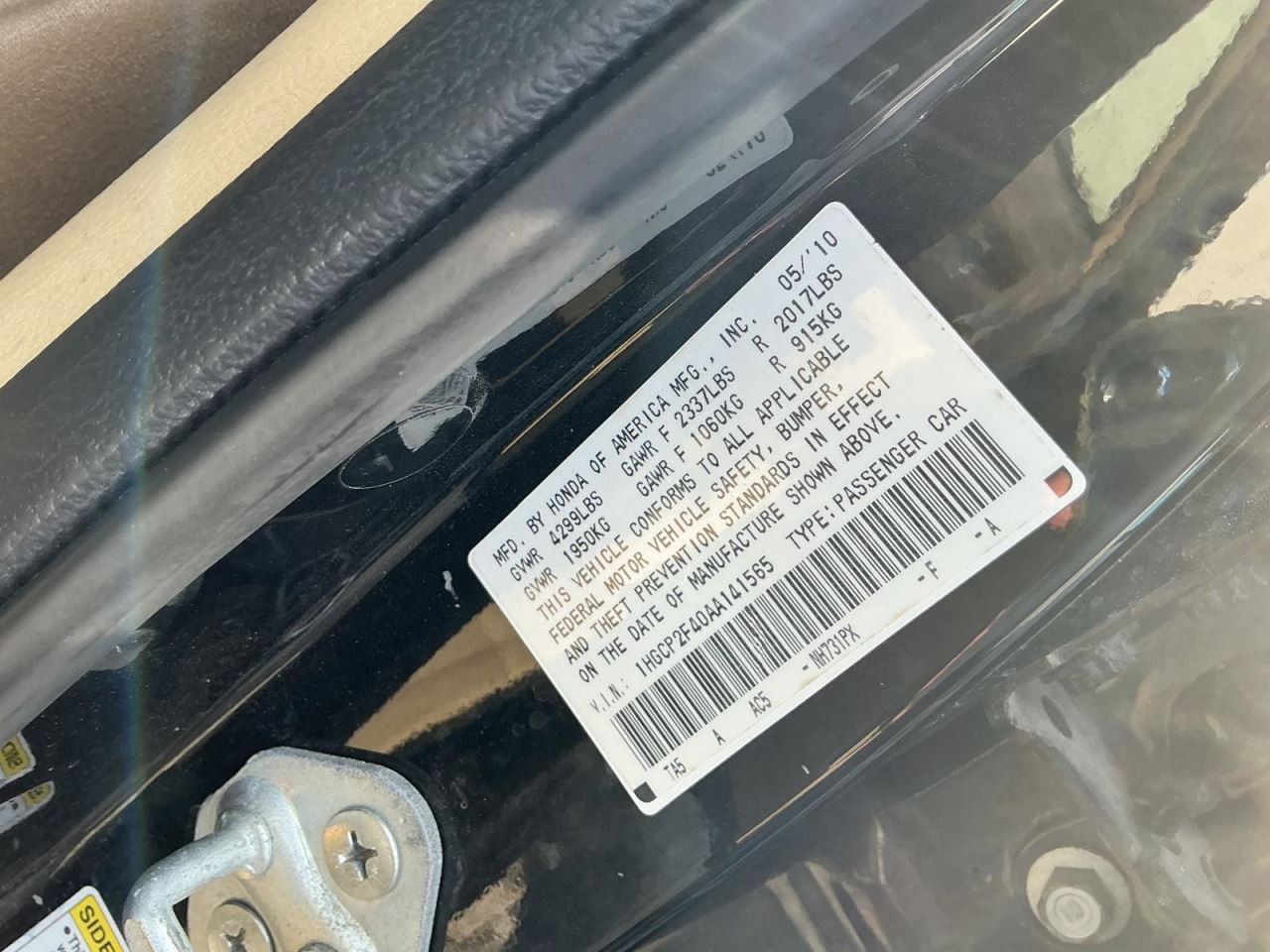 ACCORD 2010 Glove Box 4989749