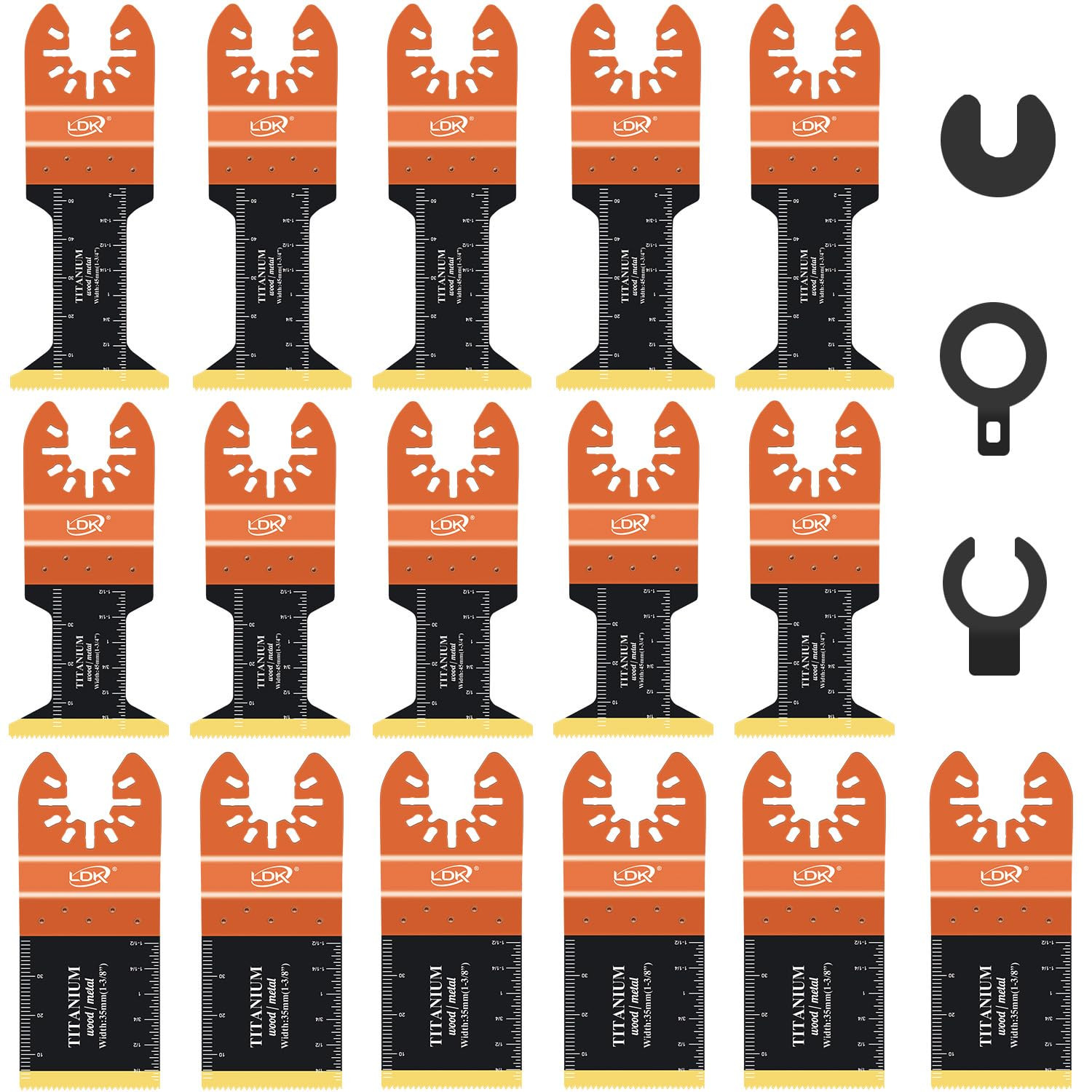 16Pc Titanium Oscillating Tool Blades, Professional Universal Multitool Blades f