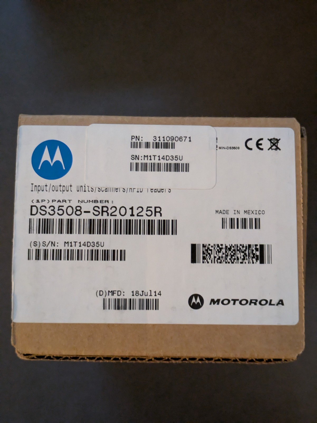 ZEBRA Motorola SYMBOL SD3508 Wired Barcode Scanner  DS3508-SR20125R