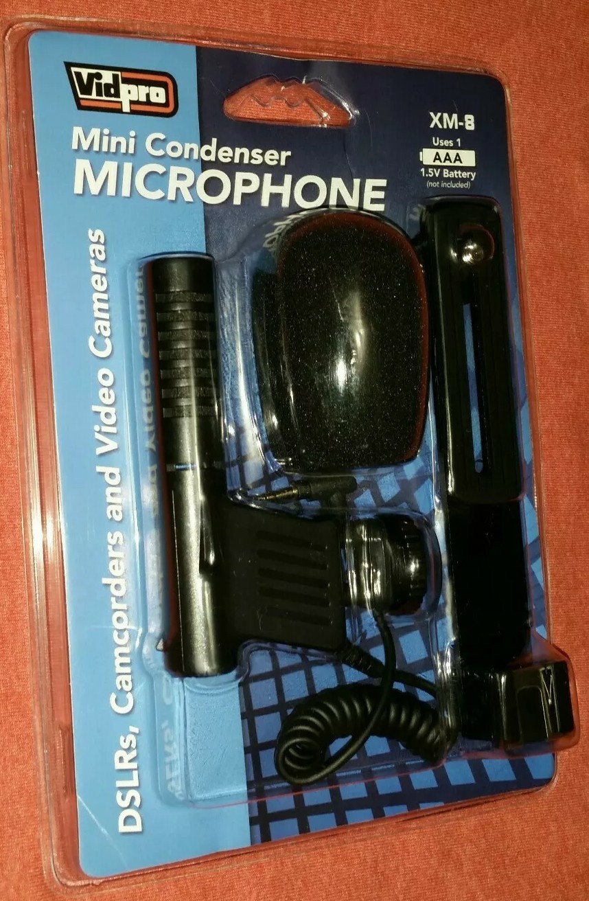 Vidpro Mini Condenser Microphone for Digital SLRs Video Cameras & Camcorder NEW