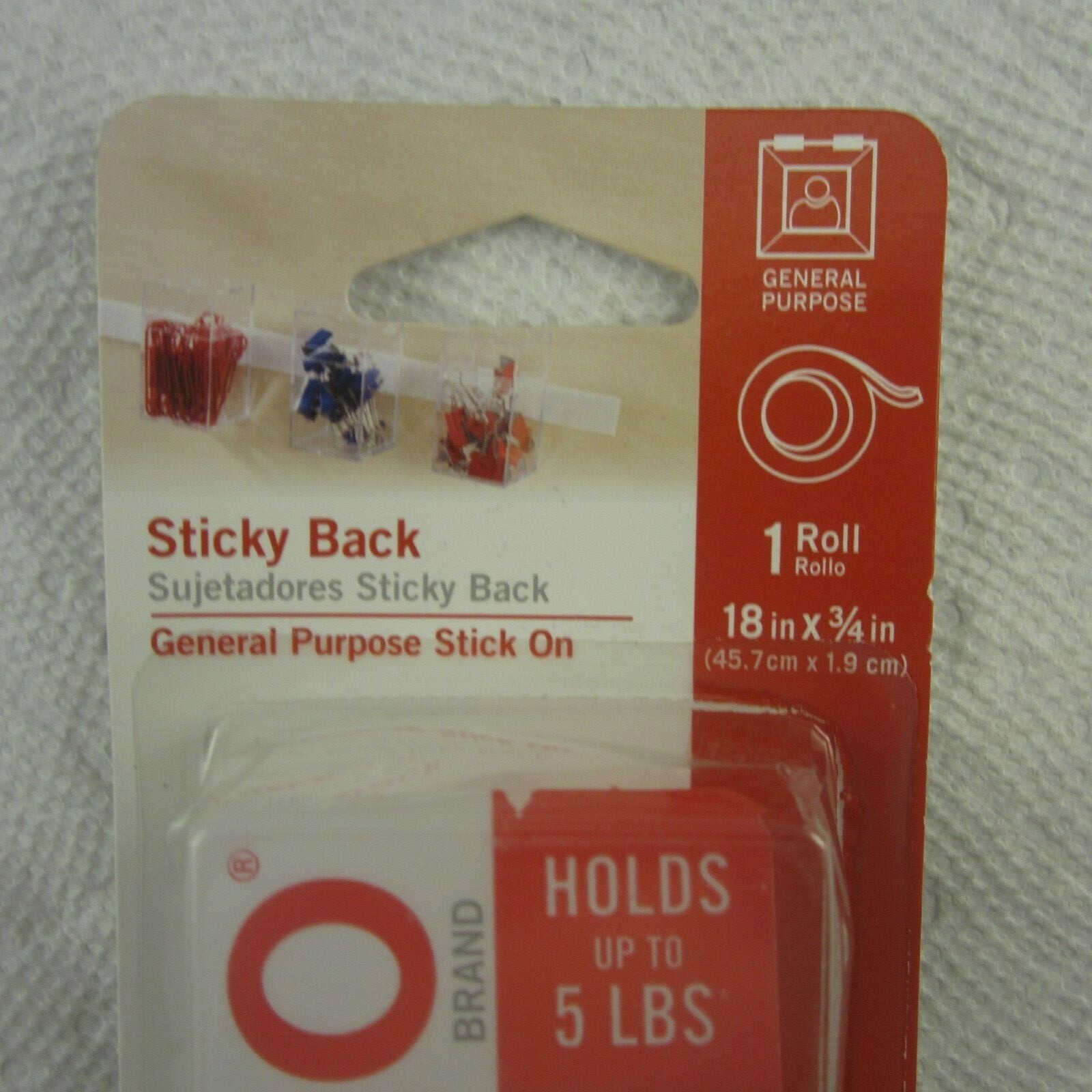 Hook And Loop Sticky Back General Purpose Stick-On 18 inches x 3/4 inch.