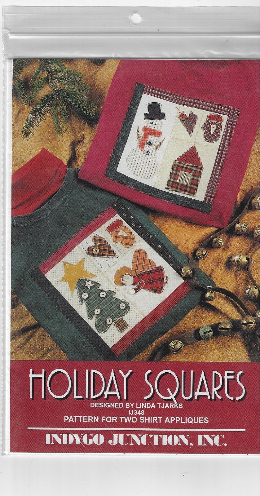Holiday  Squares Shirt  Applique  Pattern for 2 shirts- -IJ348-Christmas- New