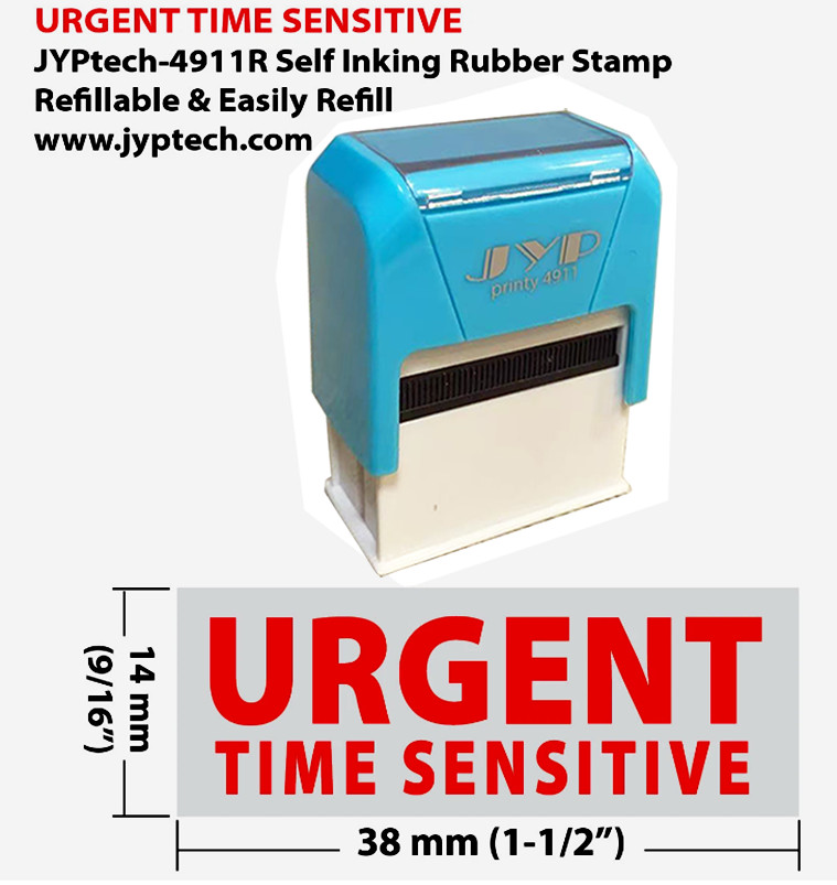 Urgent Time Sensitive JYP 4911R Self Inking Rubber Stamp (Red Ink)