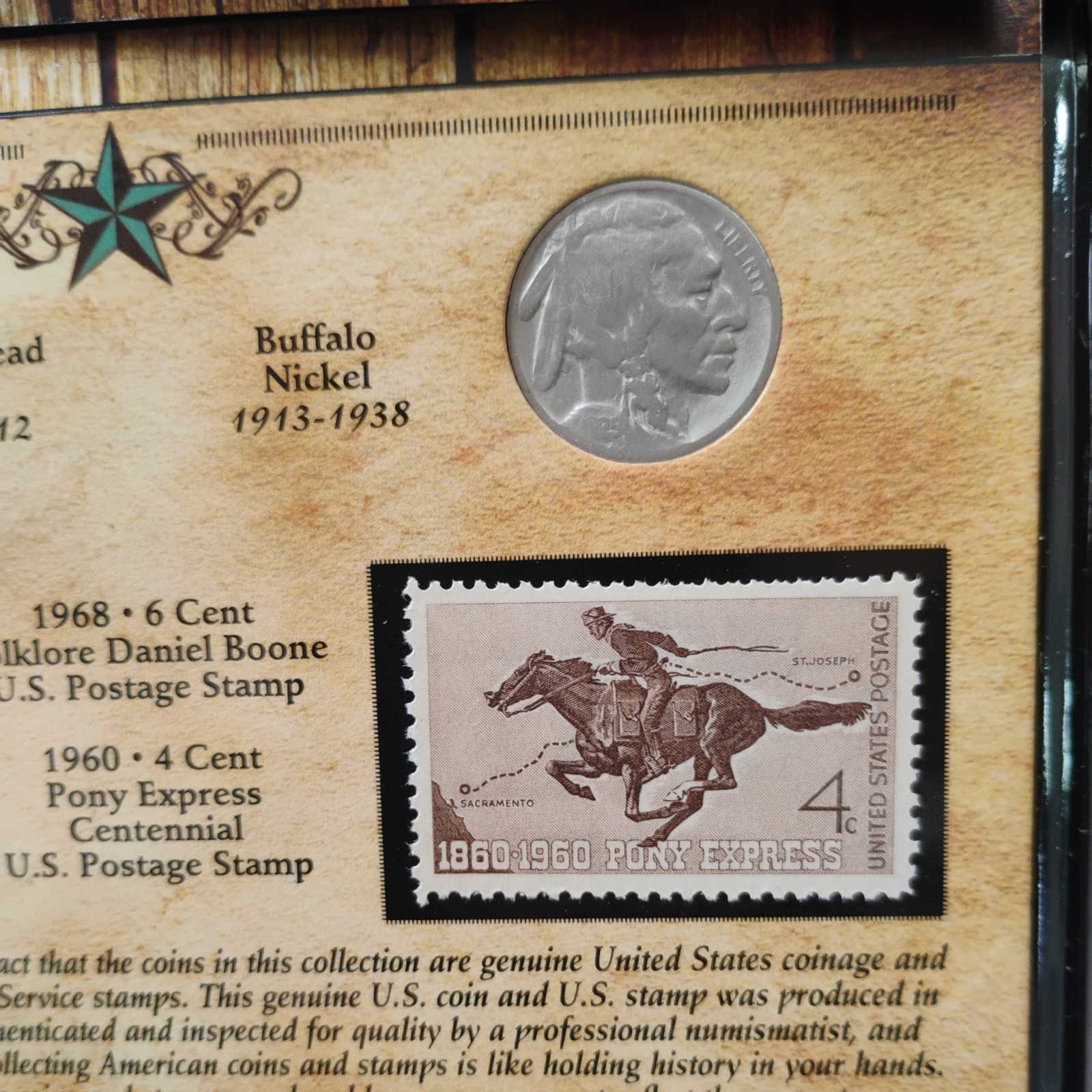 Early Classic Old West Coin Stamp Collection 1925 Buffalo Nickel 1910 Liberty H.