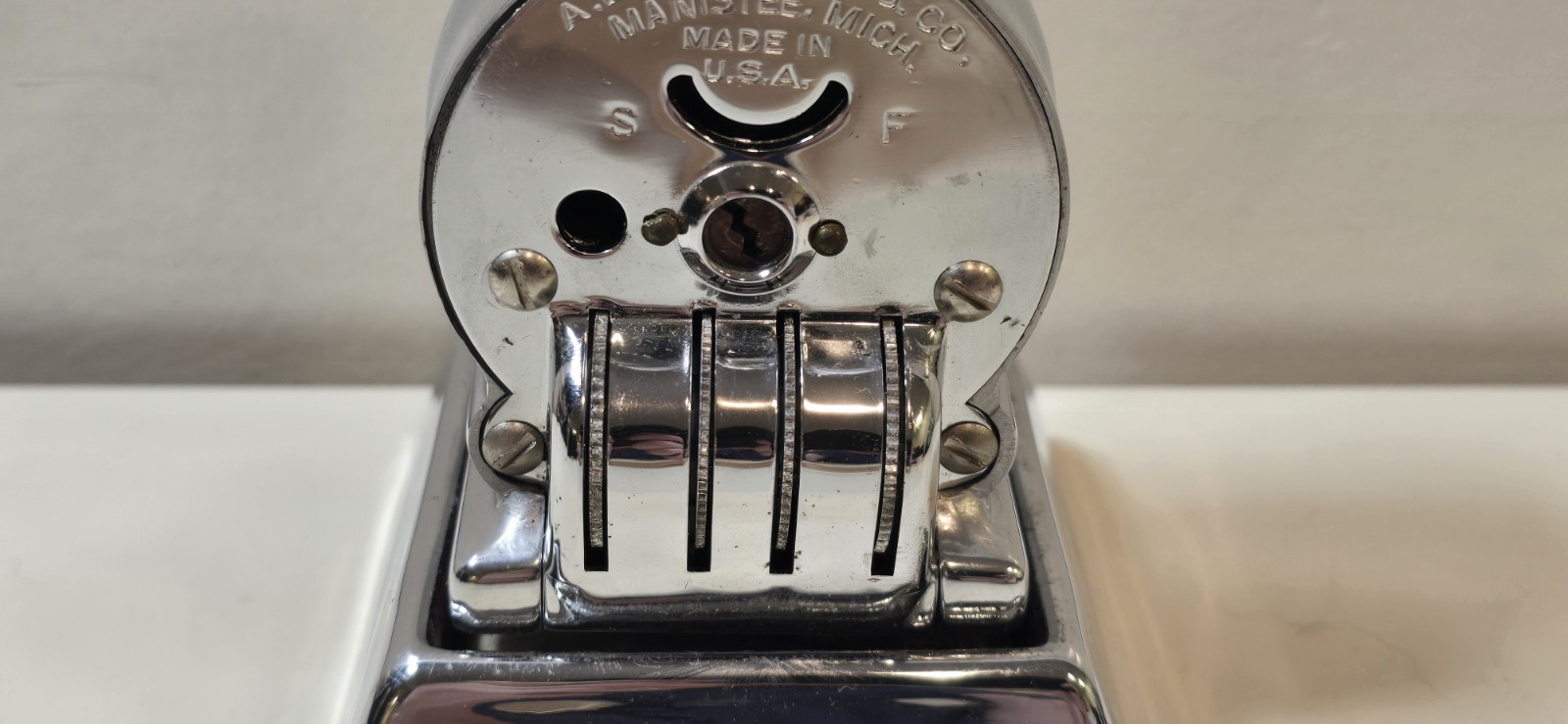 A.D. Joslin MFG CO Eclipse Time Stamp w/Box + Base - Amazing Shape CIB Needs Oil