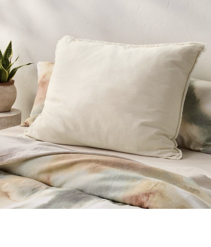 King Euro Heavyweight Linen Blend Throw Pillow Light Gray- Casaluna Natural