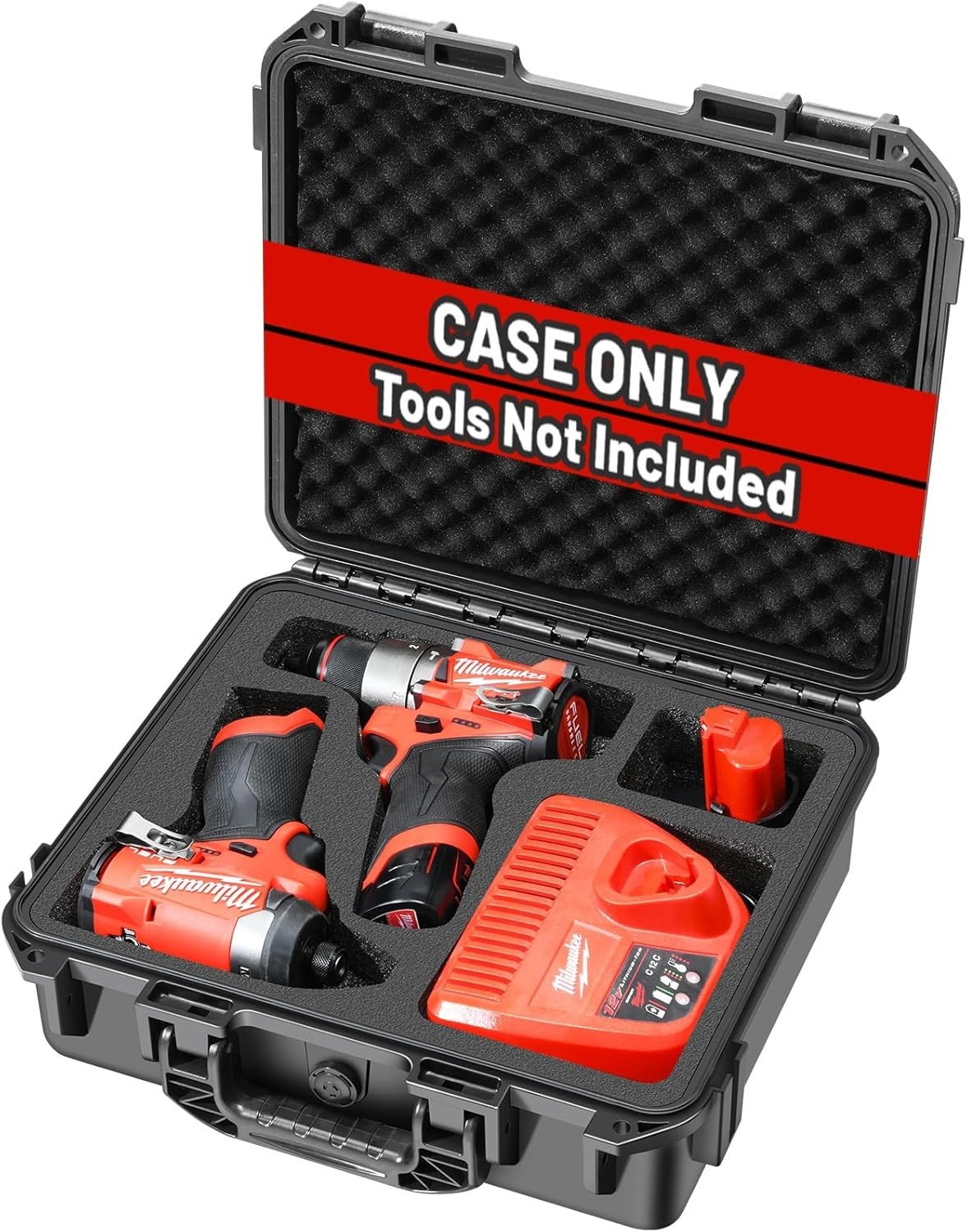 Case for Milwaukee M12 Impact Driver & Drill Set - Waterproof Tool Box with Remo
