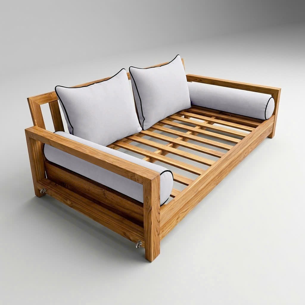|COVER ONLY| STYLE 4 Twin Bolster Pillow Daybed Porch Swing Contrast Trim AD105