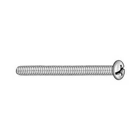 #6-32 X 1-3/4 In Combination Phillips/Slotted Round Machine Screw, Zinc Plated