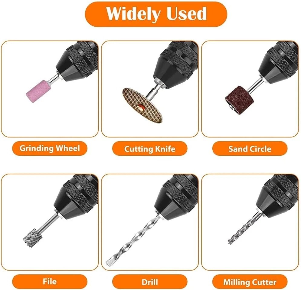 2x 1/4" Hex Shank Keyless Drill Chuck Conversion Adapter Bit Quick Change Driver