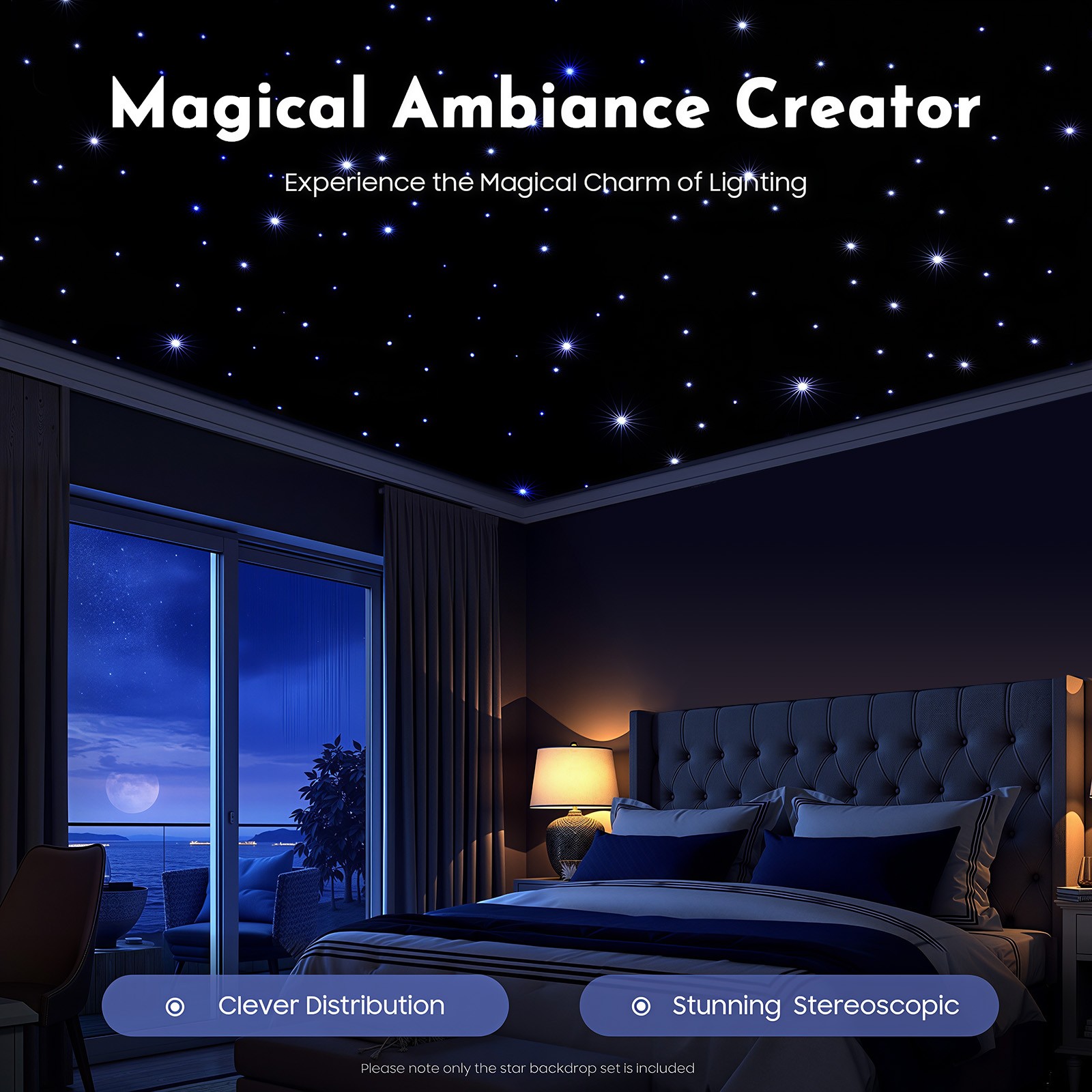 LED Star Light Curtain Backdrops with DMX Control Starry Sky Cloth Background US