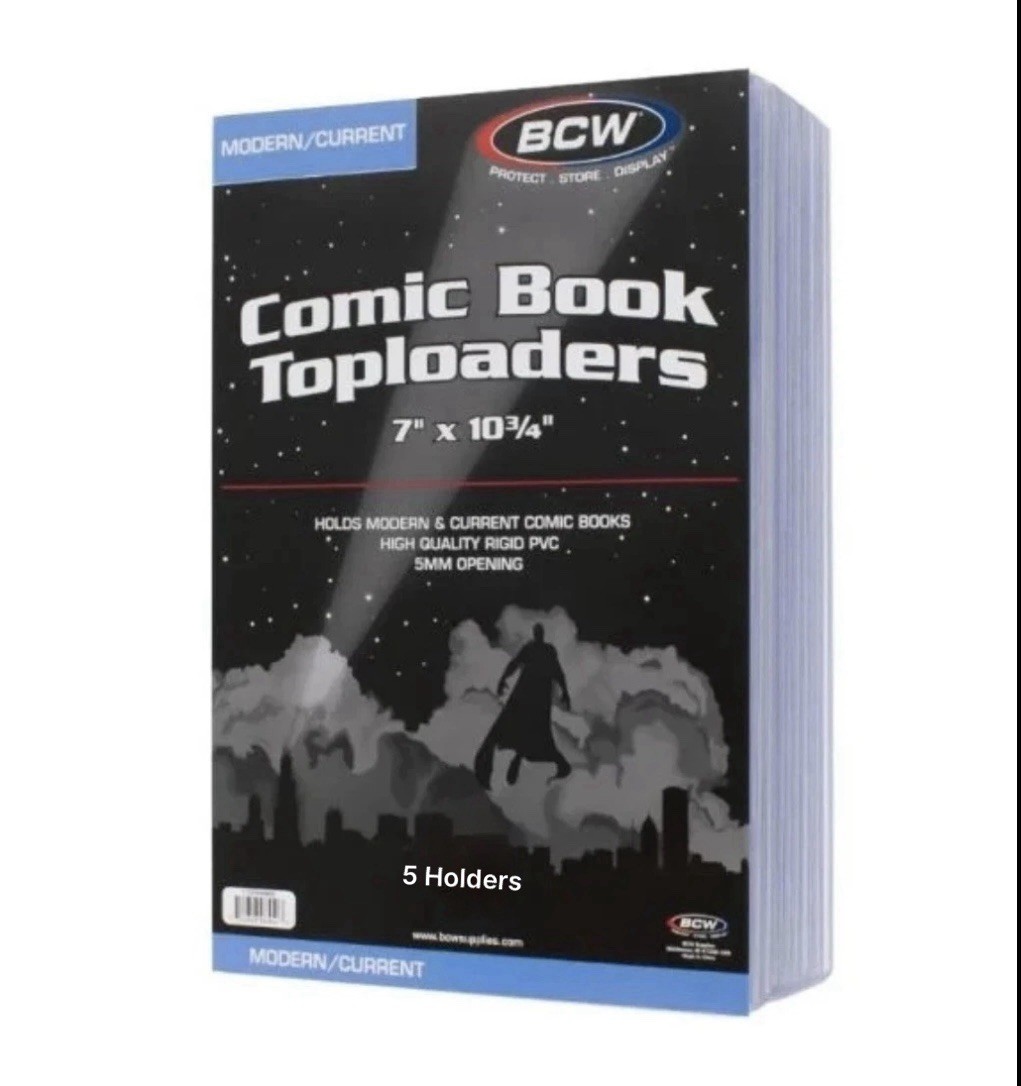 BCW (New) 5 Pack - Comic Book Top Loader - Current/Modern Rigid PVC Holder