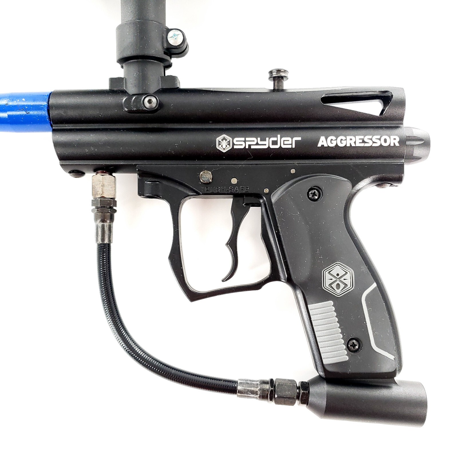 Spider Aggressor Paintball Marker w/ Barrel, Hopper, Mask Untested