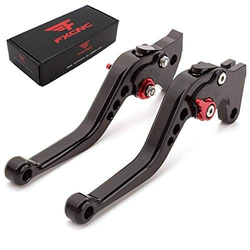 CNC Aluminum Short Adjustable Brake Clutch Black Lever with Red Adjuster