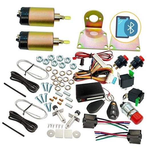 Two Door Shaved Door Handle Kit for Street 100lb Key Fob & BT-Door Popper Kit