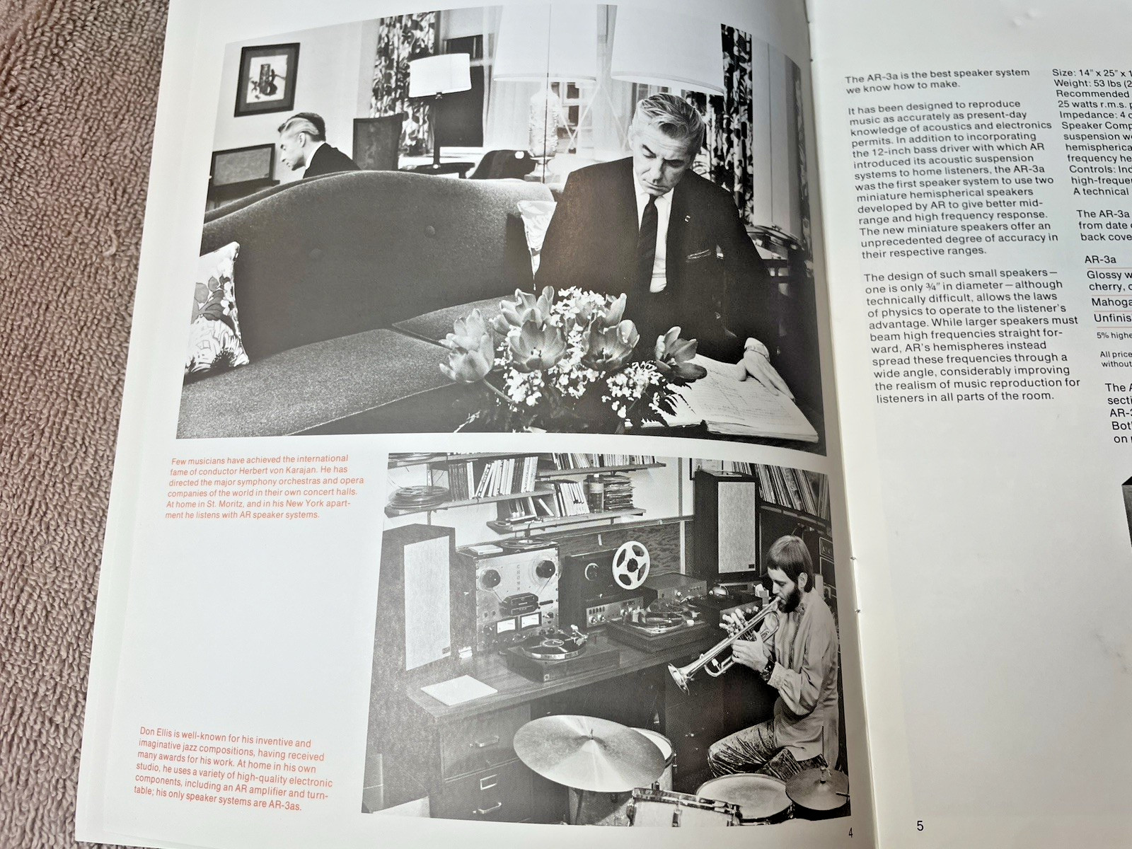 ACOUSTIC RESEARCH / BROCHURE / 21 PAGES / EXCELLENT CONDITION /