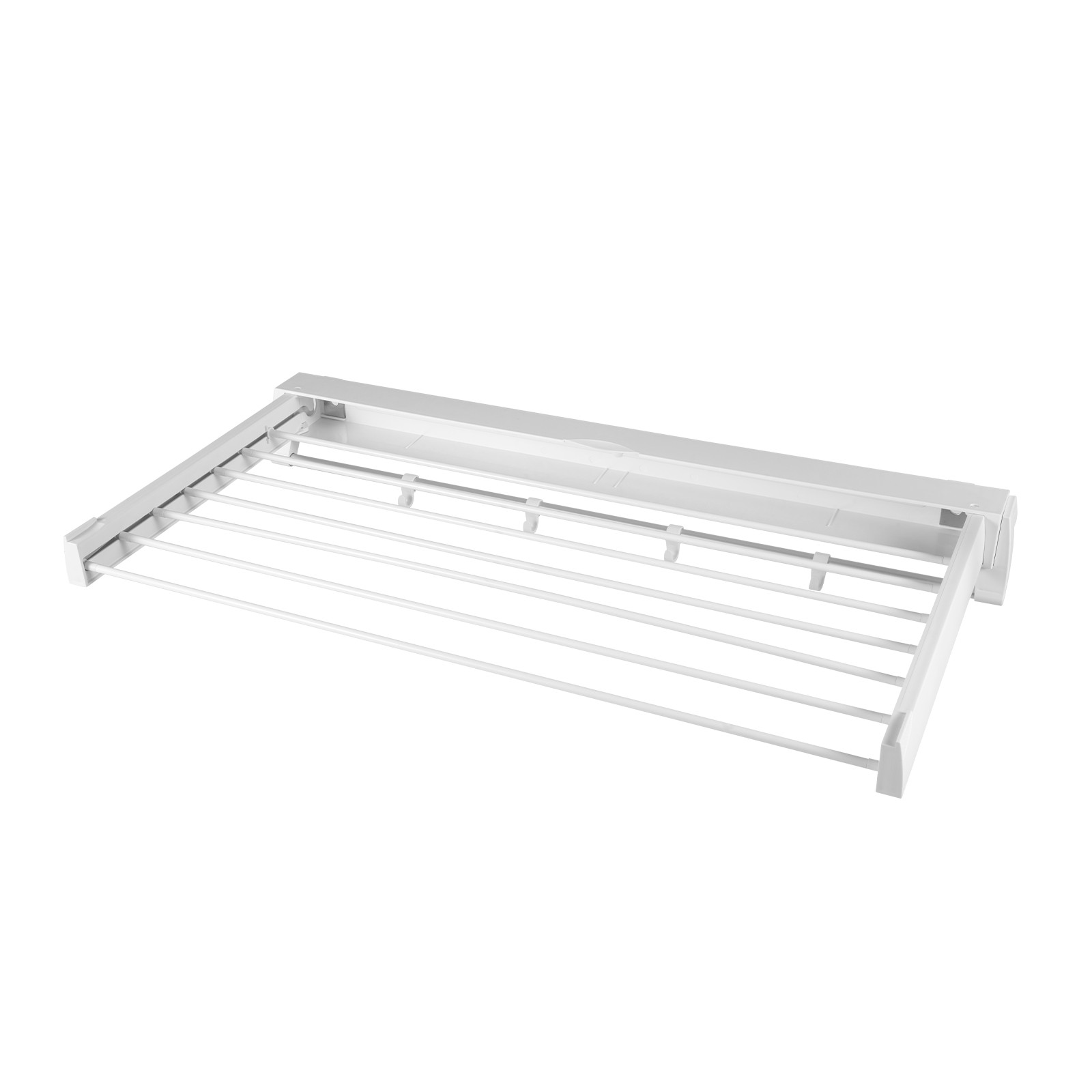 Wall-mounted Laundry Clothes Storage Drying Rack Retractable Dryer Hanger White