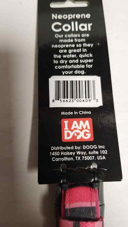 I Am Dog Neoprene Collar Small 9-14in Neck (LOC TUB L-46)