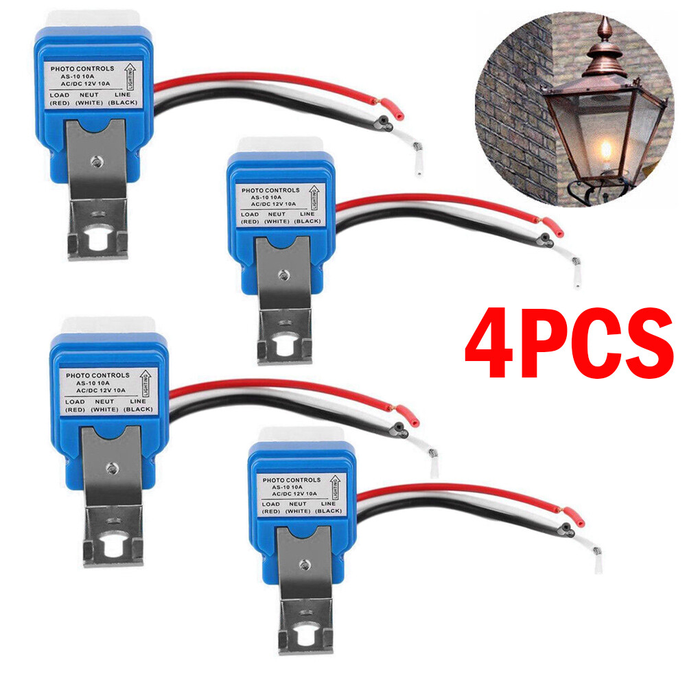 4PC 12V Auto On Off Photocell Street Light Sensor switch Photoswitch AS-10 Part