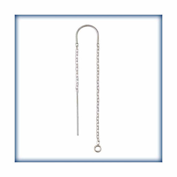 10pr- Silver Threader Earring Findings, Sterling Silver .925 U shaped with cable