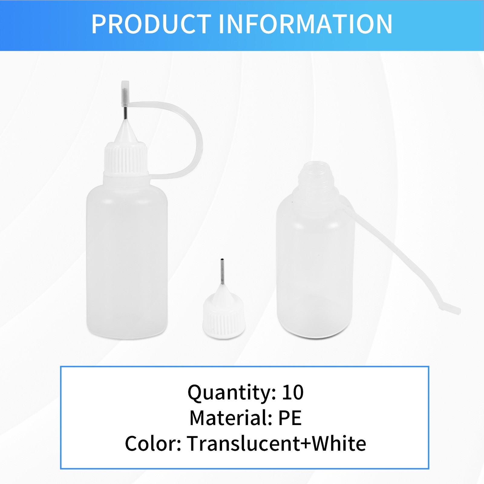 10Pcs 30Ml Plastic Squeezable Tip Applicator Bottle Refillable Dropper7906