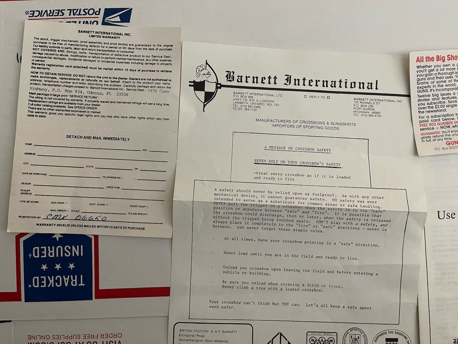 Barnett Commando Factory Manual And Warranty Card