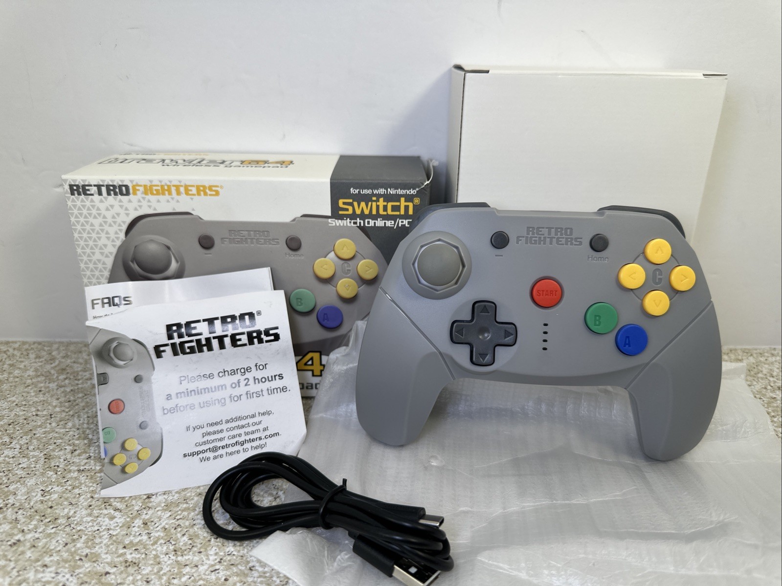 Retro Fighters Brawler64 Wireless Gamepad Controller for Switch/PC Open Box
