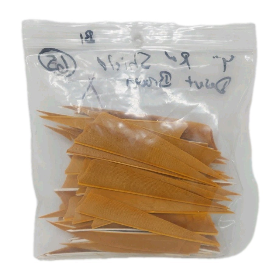 65 Count Archery Arrow Feathers 4" Right Wing Shield: Desert Brown