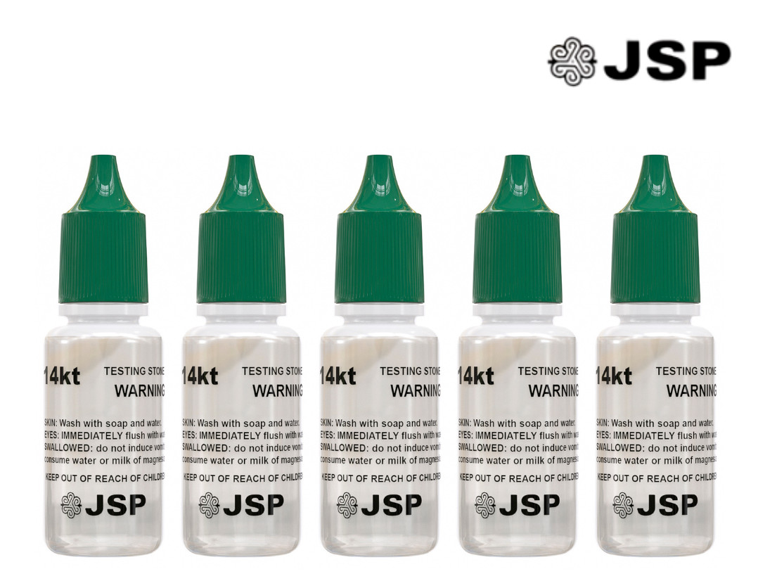 JSP® 14K Gold Testing Acid Solution – Yellow & White Gold Tester | 5-PK