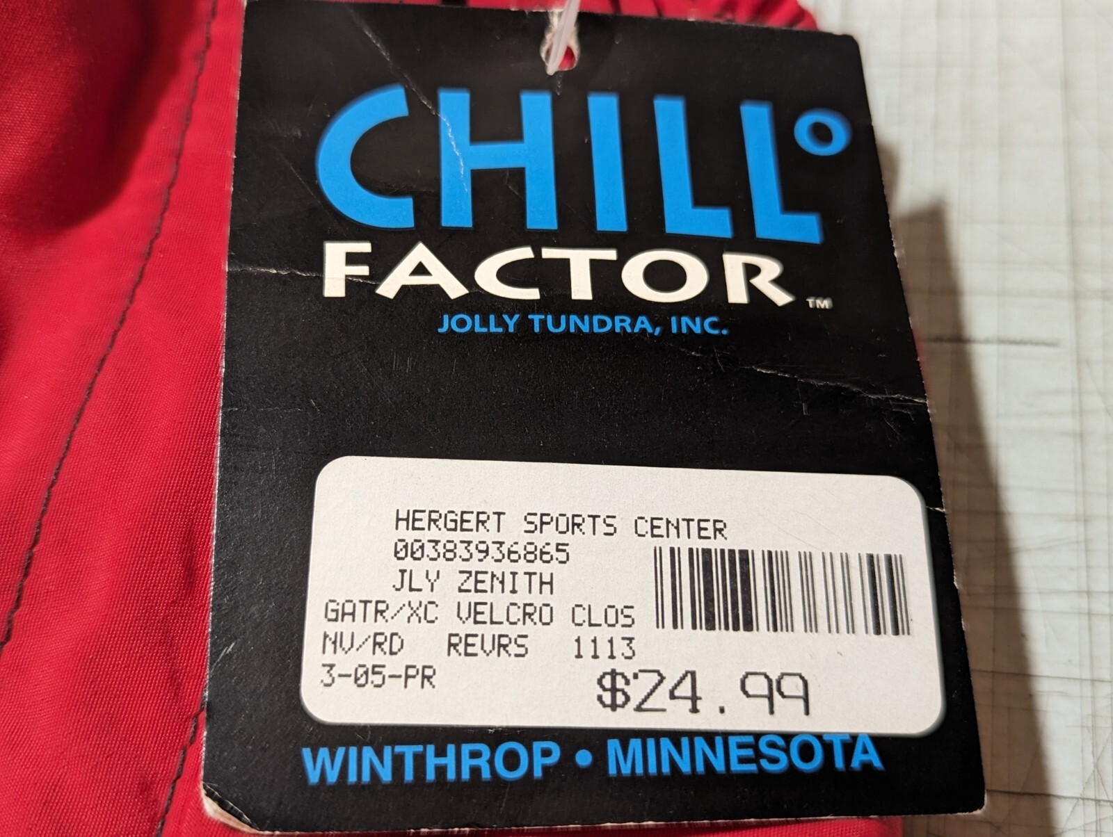 Chill Factor Reversible Insulated 12" Gaiters Red/Navy Blue Hook & Loop/Snap
