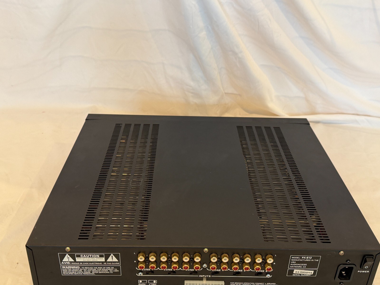 Audio Access PX-612 6 Zone Power Amplifier With Power Cable Tested