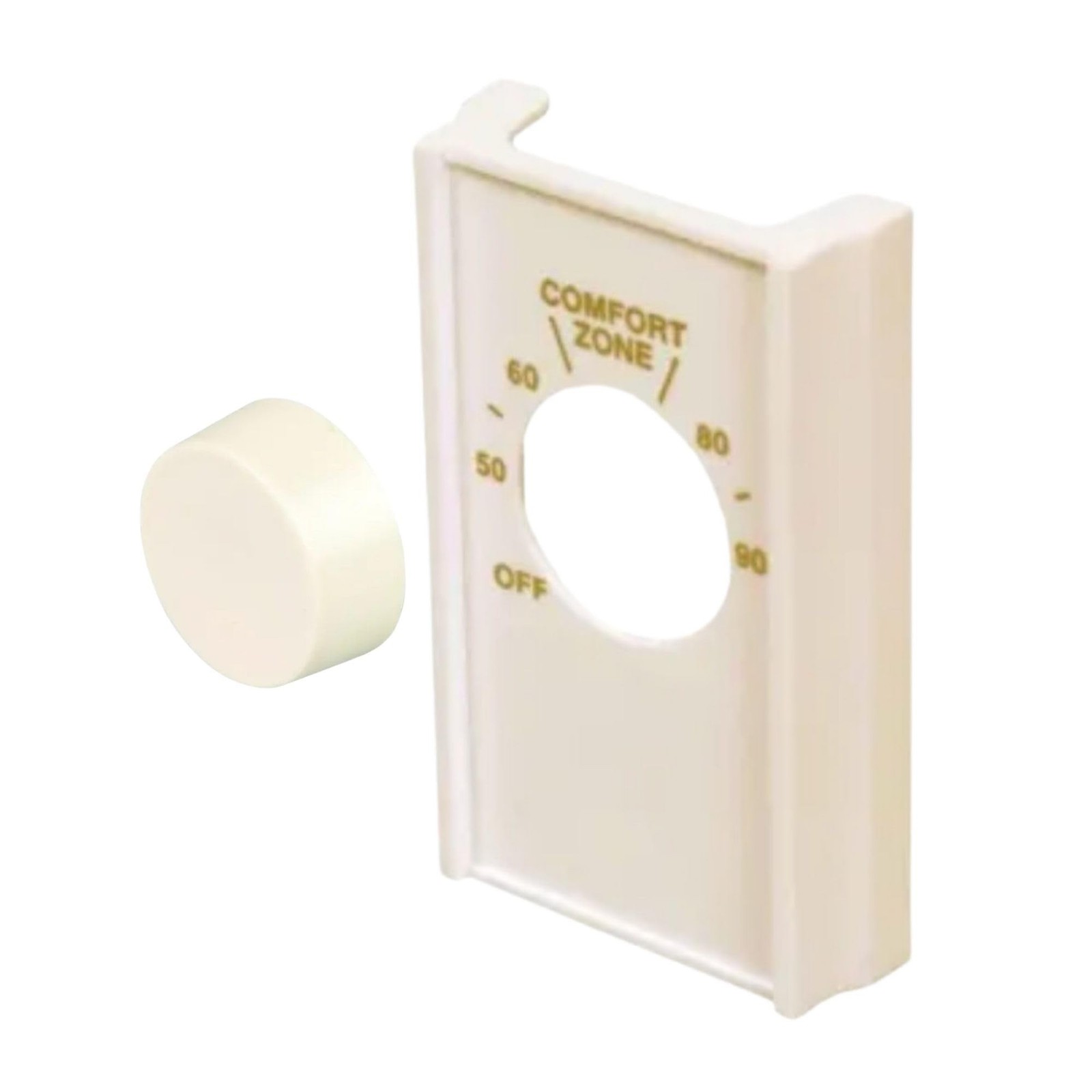 Ivory Single Pole Line Volt Thermostat Cover w/Line Volt Thermostat Knob Set ...