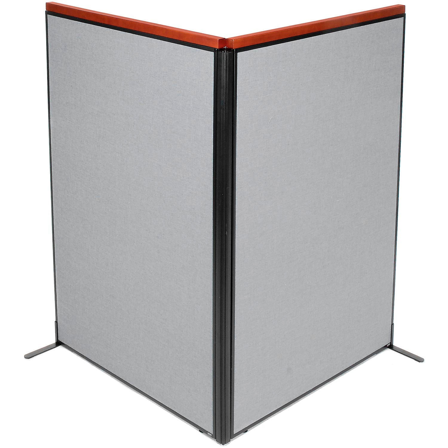 48-1/4"W x 73-1/2"H Deluxe Freestanding 2-Panel Corner Room Divider Gray
