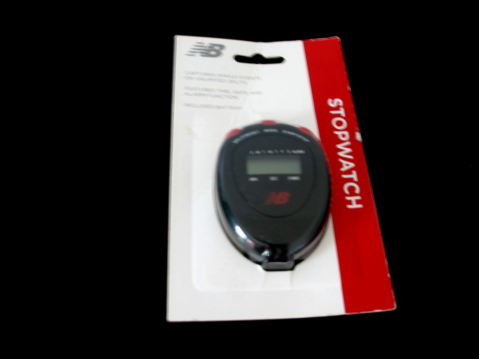 New Balance Stop Watch Digital Stopwatch Interval Timer Handheld Display Blk/Red