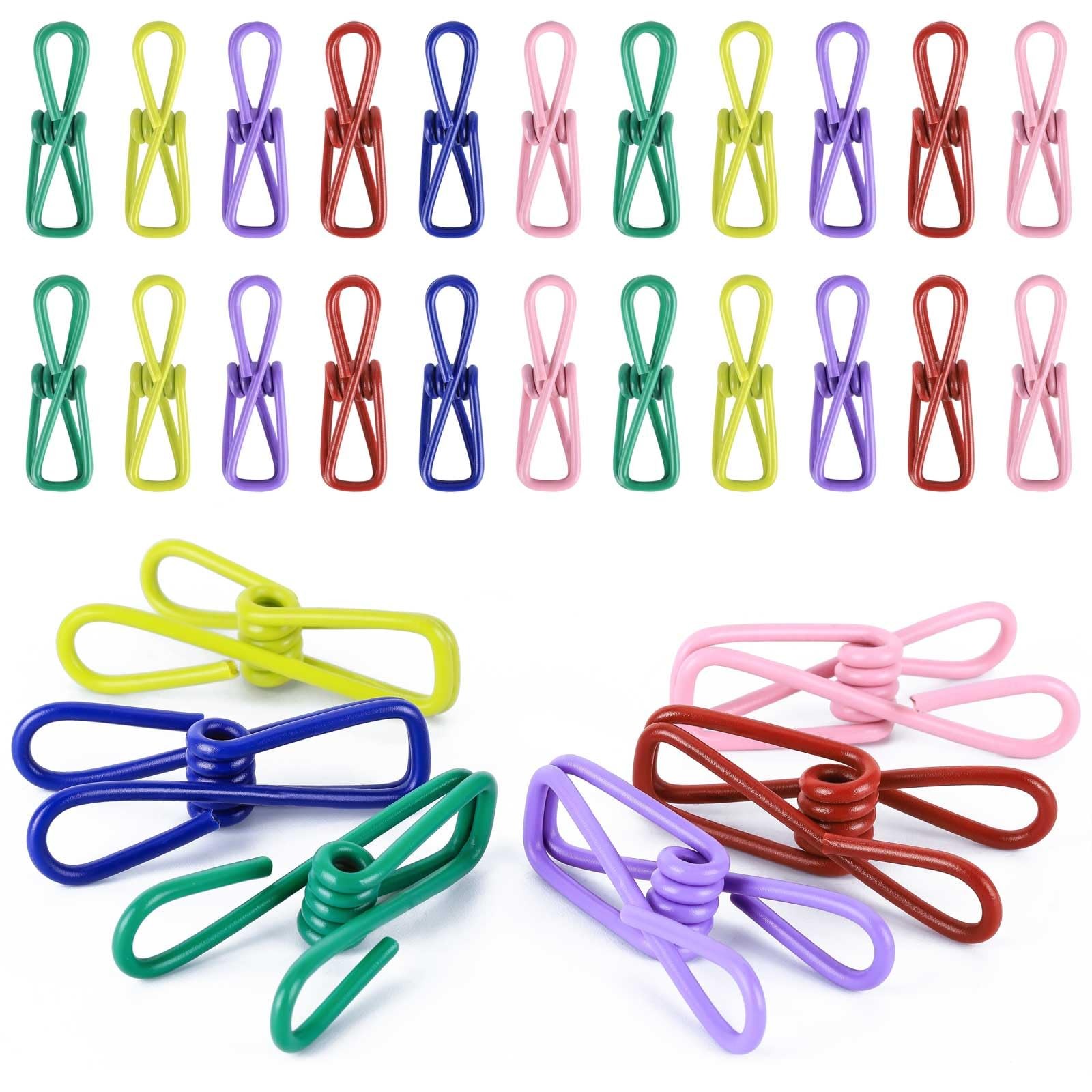 30pcs 2.2in Metal Chip Clips - Colored Food Bag Clips, Multi-Purpose