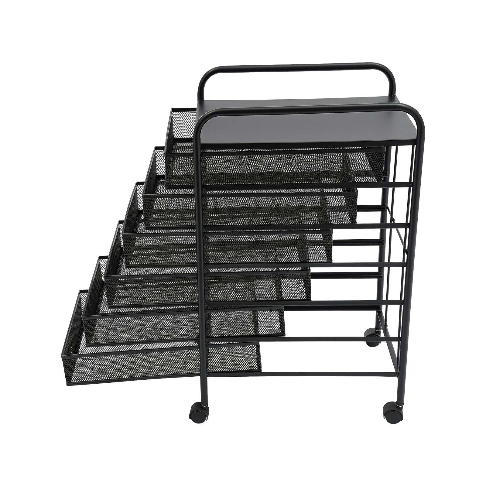 6-Tier File Organizer with Wheels, Modern Desktop Storage Solution 30×38×62cm