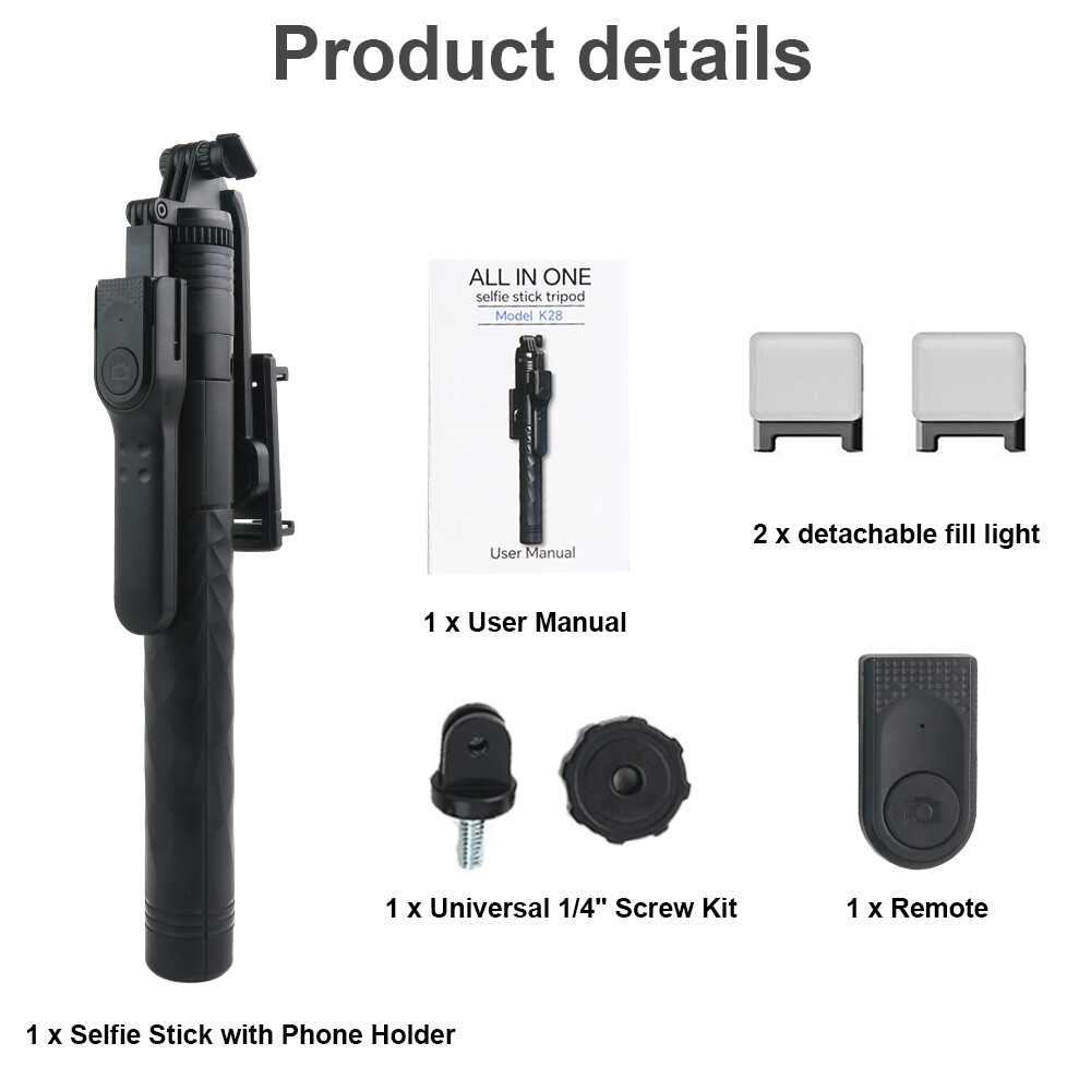 Portable 68" Wireless Remote Selfie Stick Tripod Phone Stand For iPhone Camera