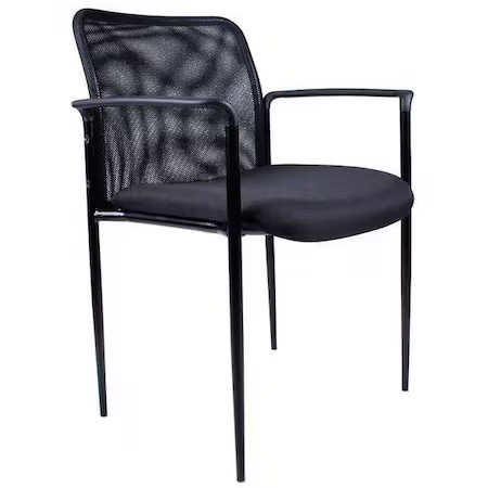 Guest Chair, Black Seat, Black Back, 24" W 24" L 33" H, Fixed, Polyester Seat,