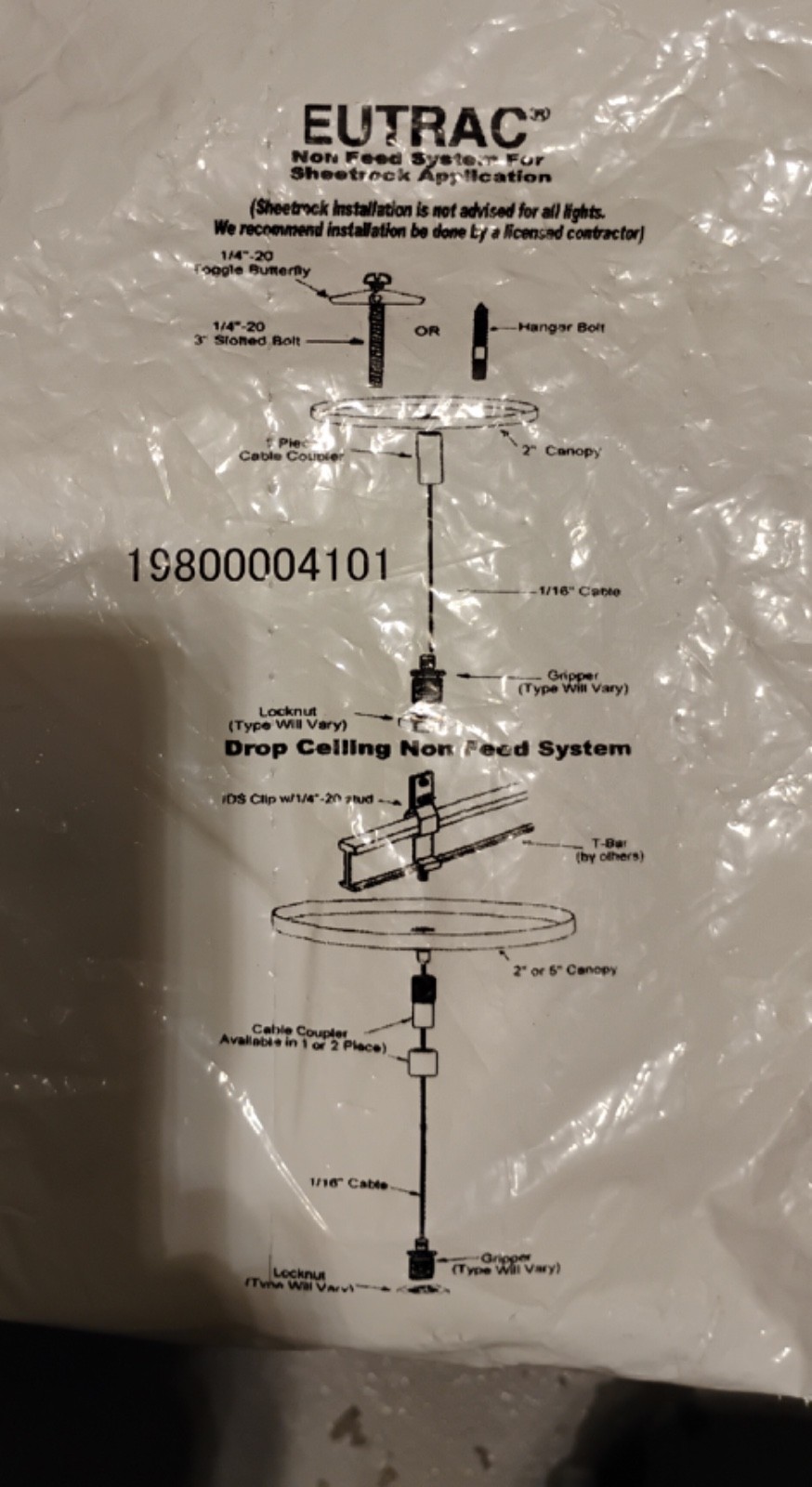 Eutrac 198-00-0041-01 Non-Feed System White